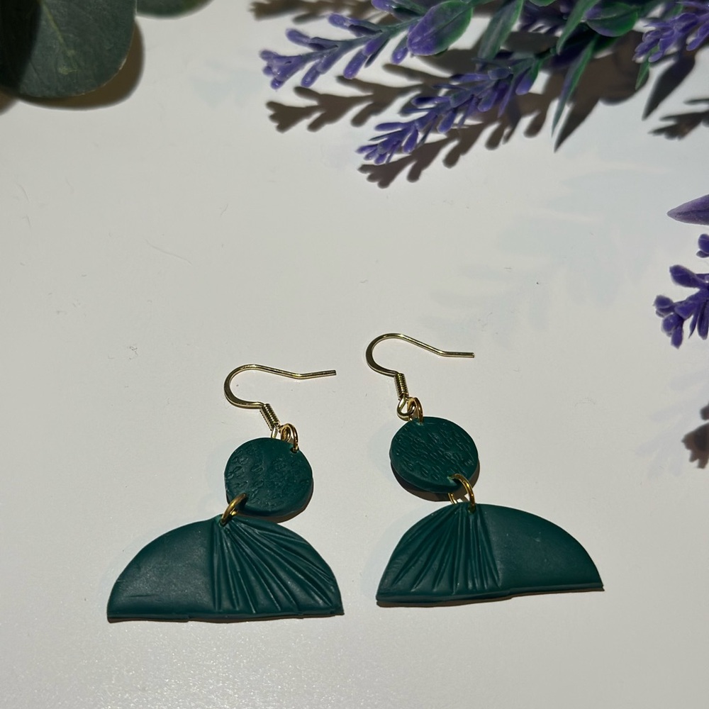 Clay art deco earrings (hand made)